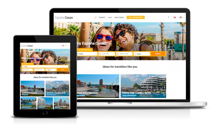 Diseño web adaptable para España Casas holiday rentals